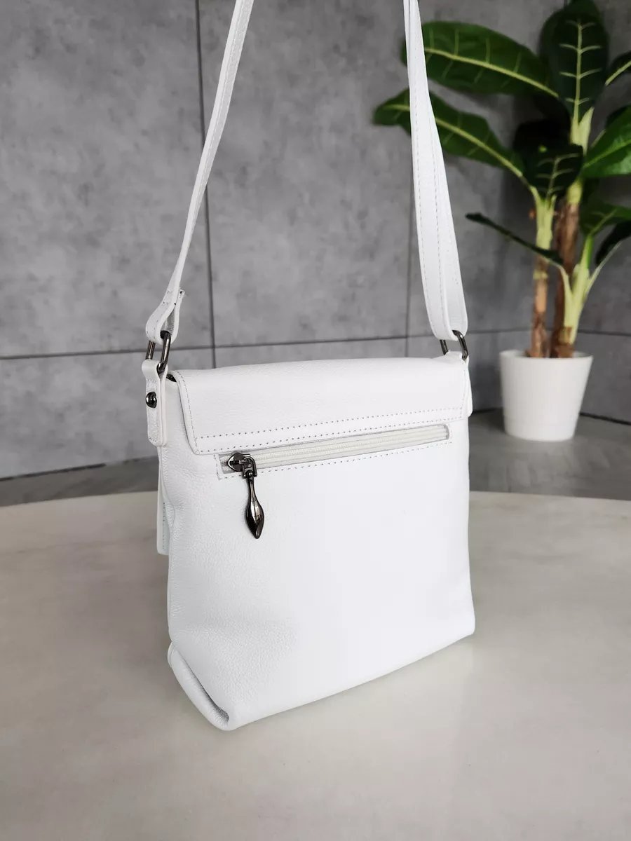 Сумка кросс-боди FEELBAGS натуральная кожа белый купить,NaN