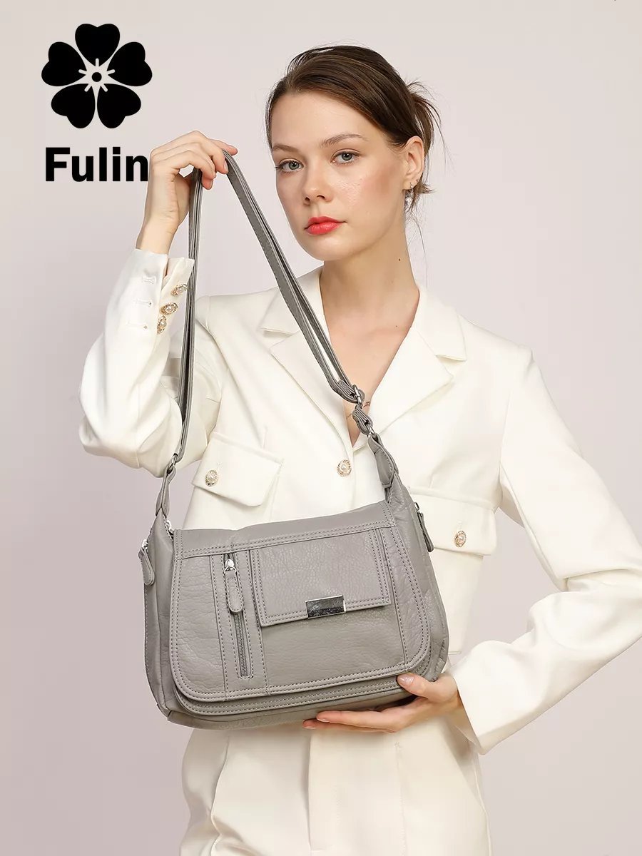 Сумка кросс-боди FULIN экокожа серый купить,NaN