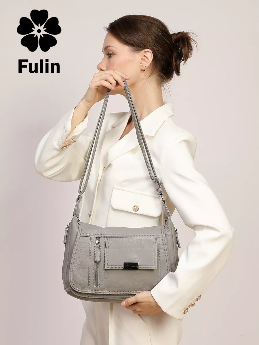 Сумка кросс-боди FULIN экокожа серый купить,NaN