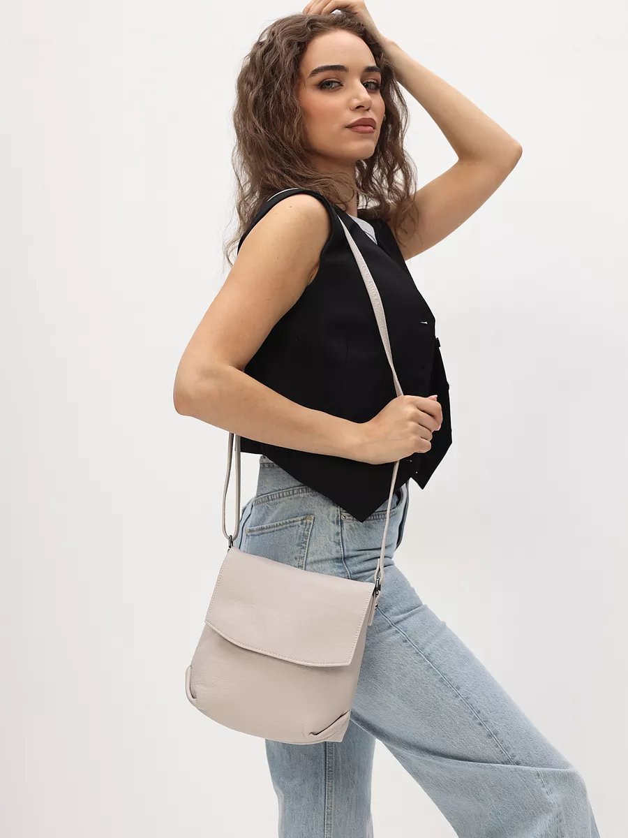 Сумка кросс-боди FEELBAGS натуральная кожа бежевый купить,NaN