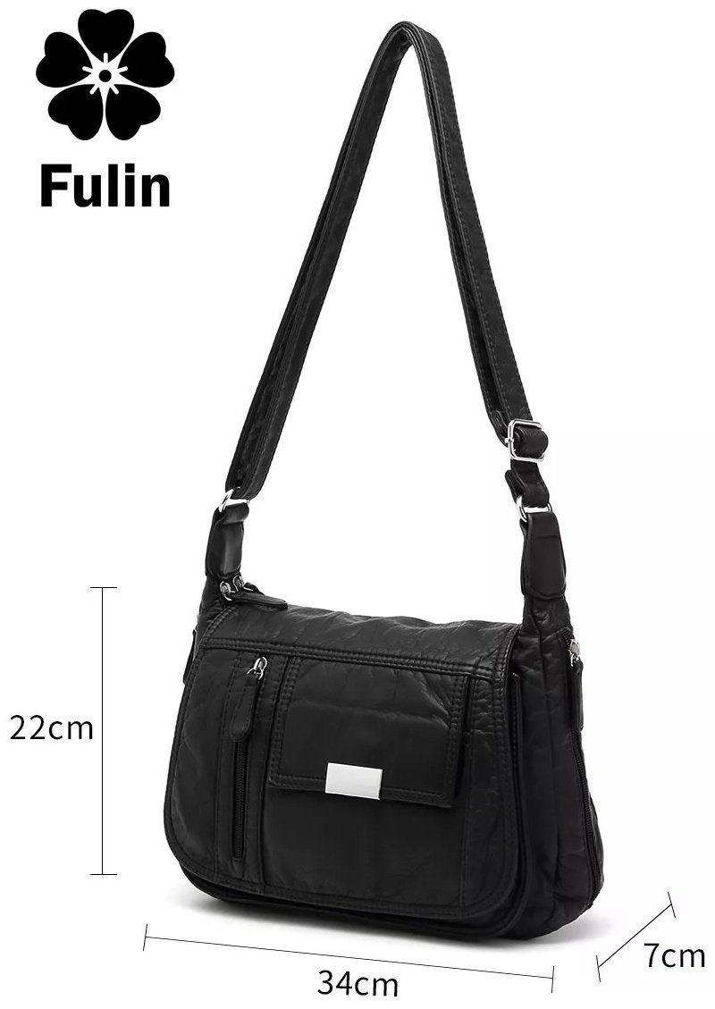 Сумка кросс-боди FULIN экокожа черный купить,NaN