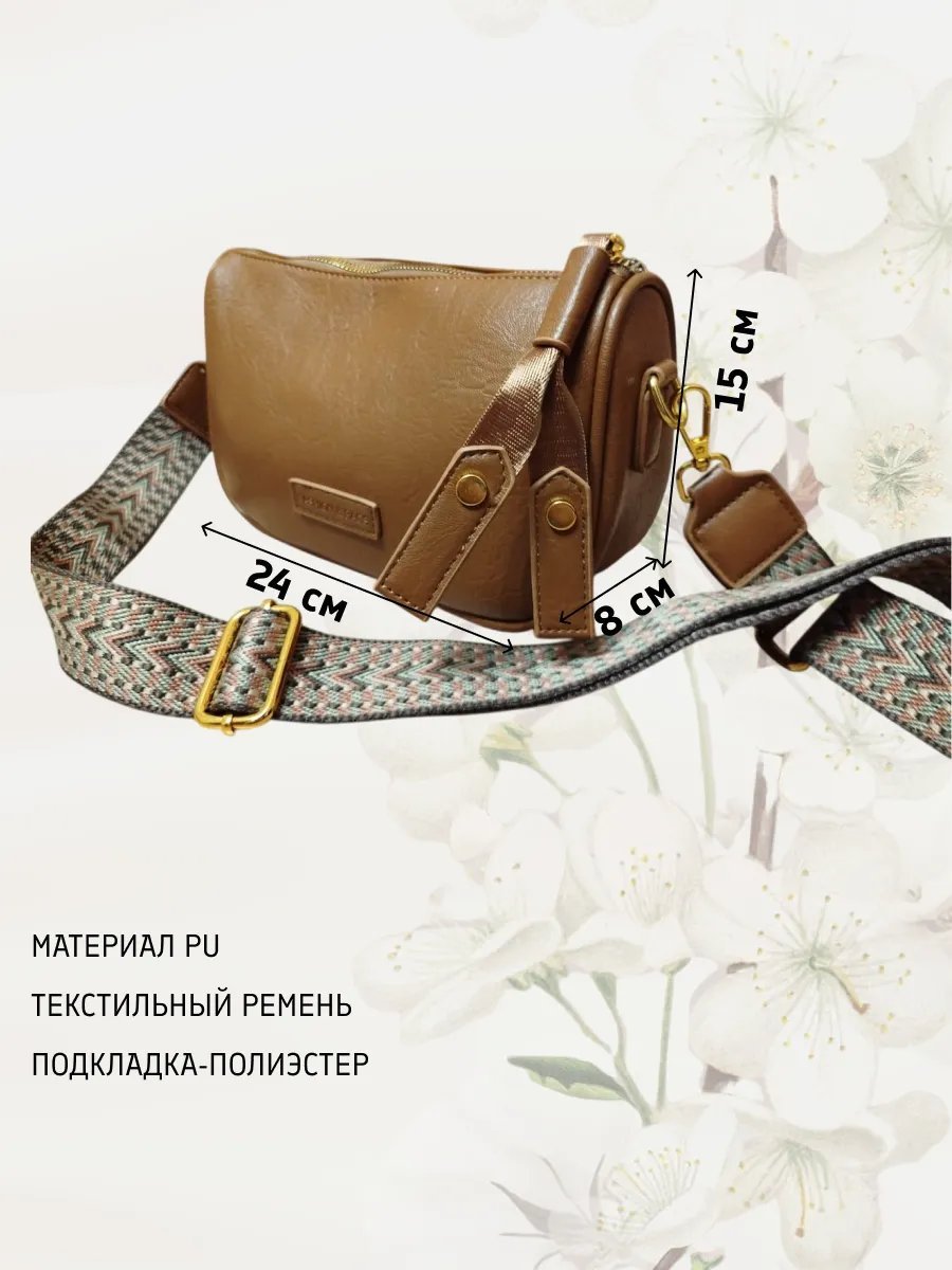 Сумка кросс-боди искусственная кожа коричневый купить,NaN