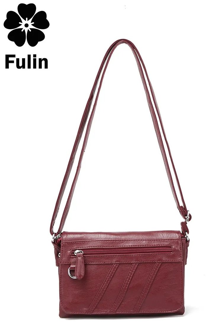 Сумка кросс-боди FULIN экокожа красный купить,NaN