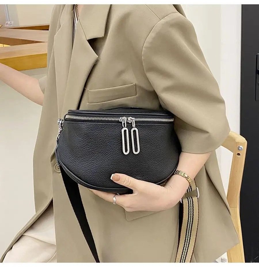 Сумка багет STLY&LEATHER натуральная кожа черный купить,NaN
