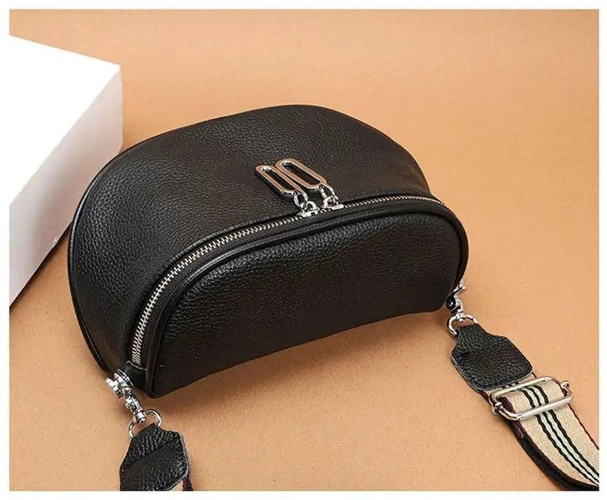 Сумка багет STLY&LEATHER натуральная кожа черный купить,NaN