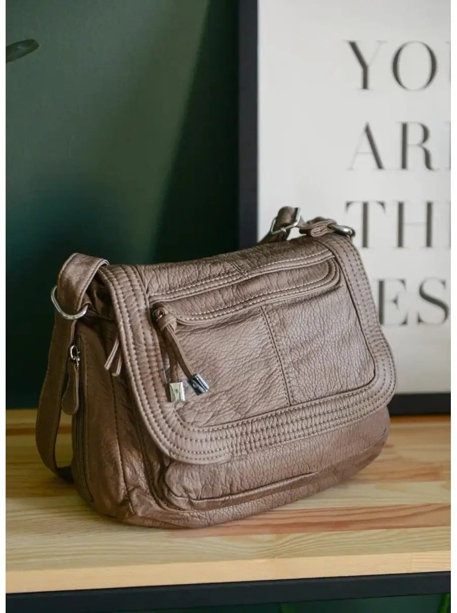 Сумка багет MONBAG экокожа бежевый купить,NaN