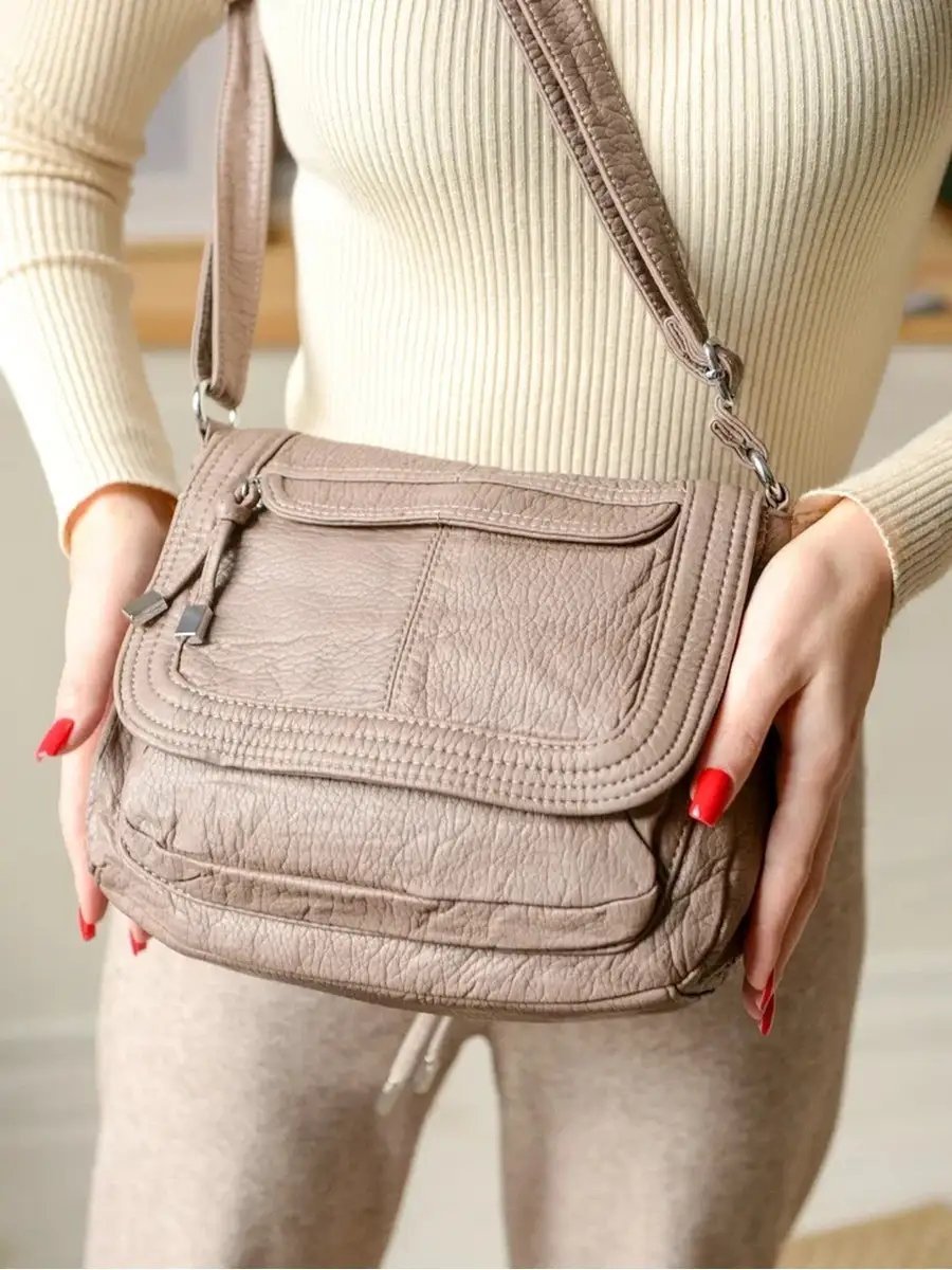 Сумка багет MONBAG экокожа бежевый купить,NaN