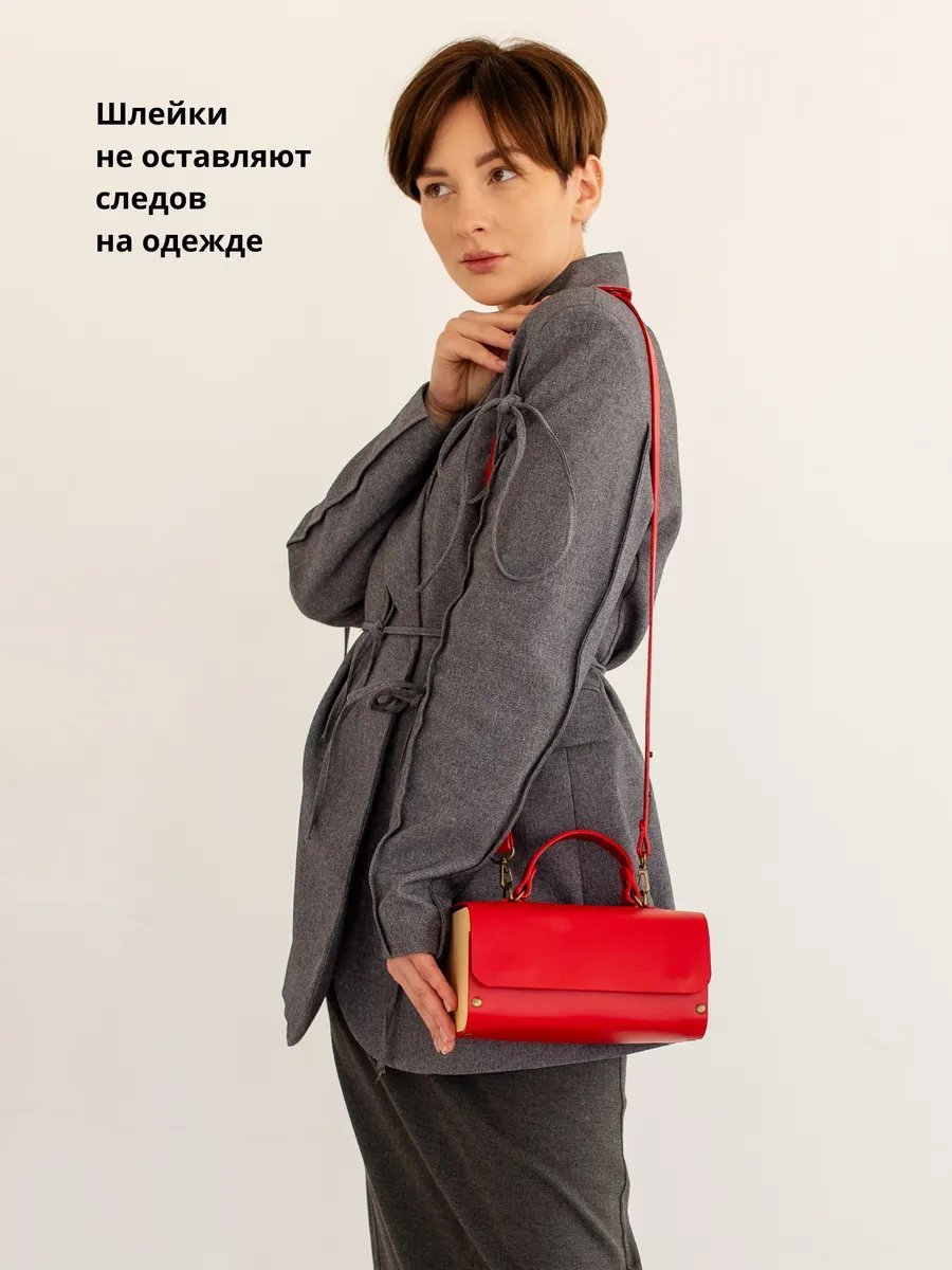 Сумка кросс-боди BECAUSE BAGS натуральная кожа красный купить,NaN