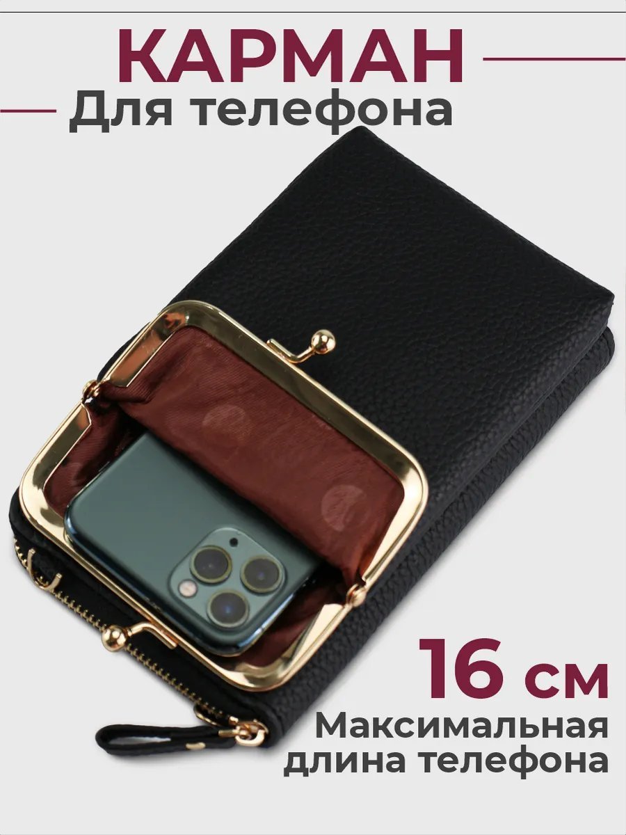 Сумка кросс-боди Simple Wallets экокожа черный купить,NaN