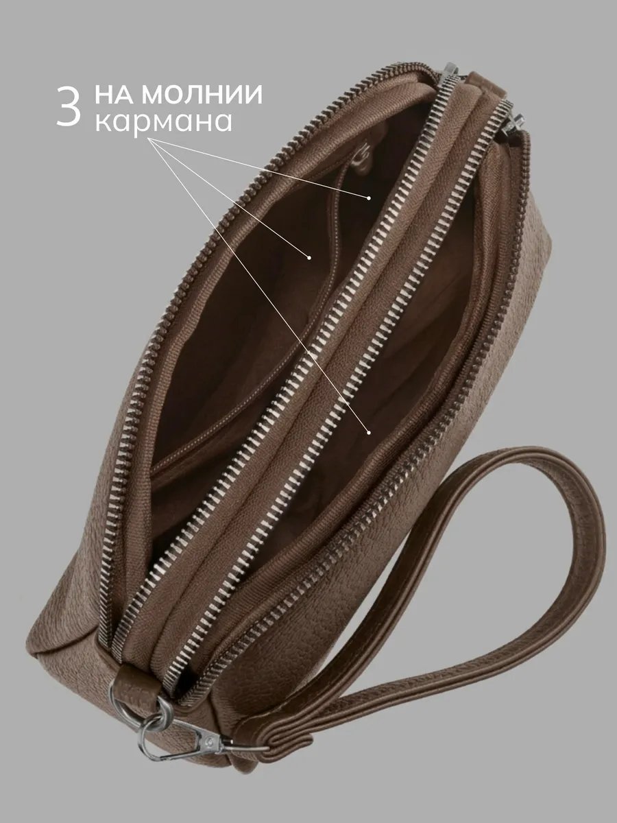 Сумка кросс-боди JoyCity экокожа коричневый купить,NaN