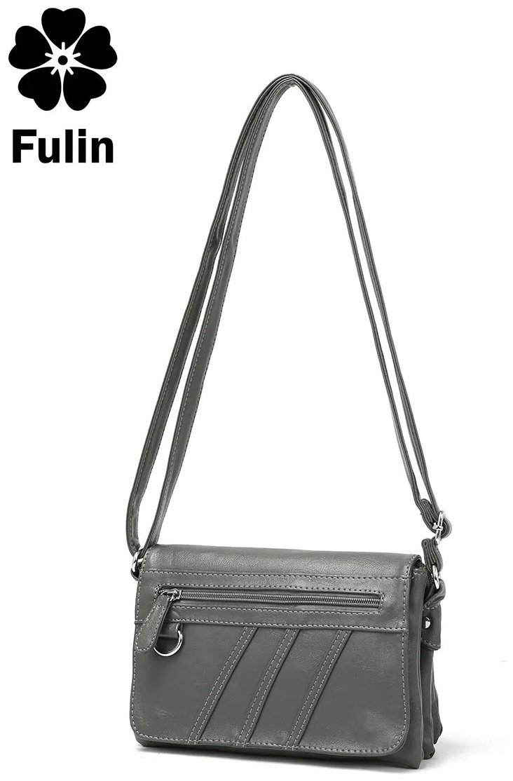 Сумка кросс-боди FULIN экокожа серый купить,NaN