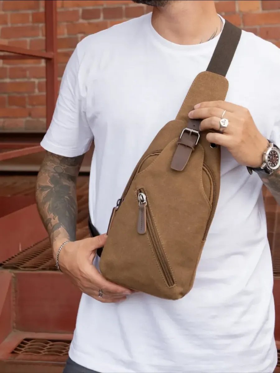 Сумка кросс-боди TOUREN MASKOTTCHEN хлопок коричневый купить,NaN