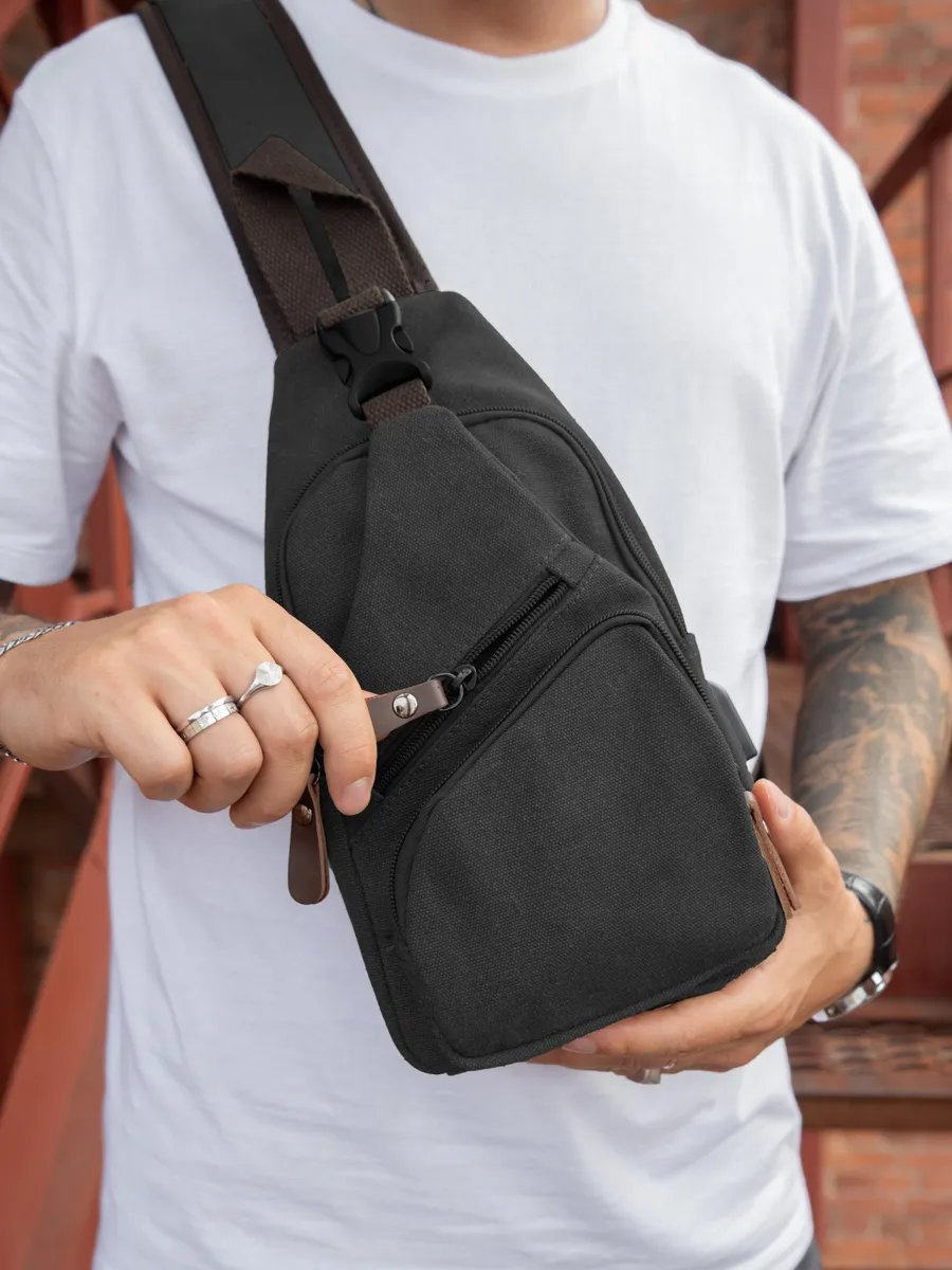 Сумка кросс-боди TOUREN MASKOTTCHEN хлопок черный купить,NaN