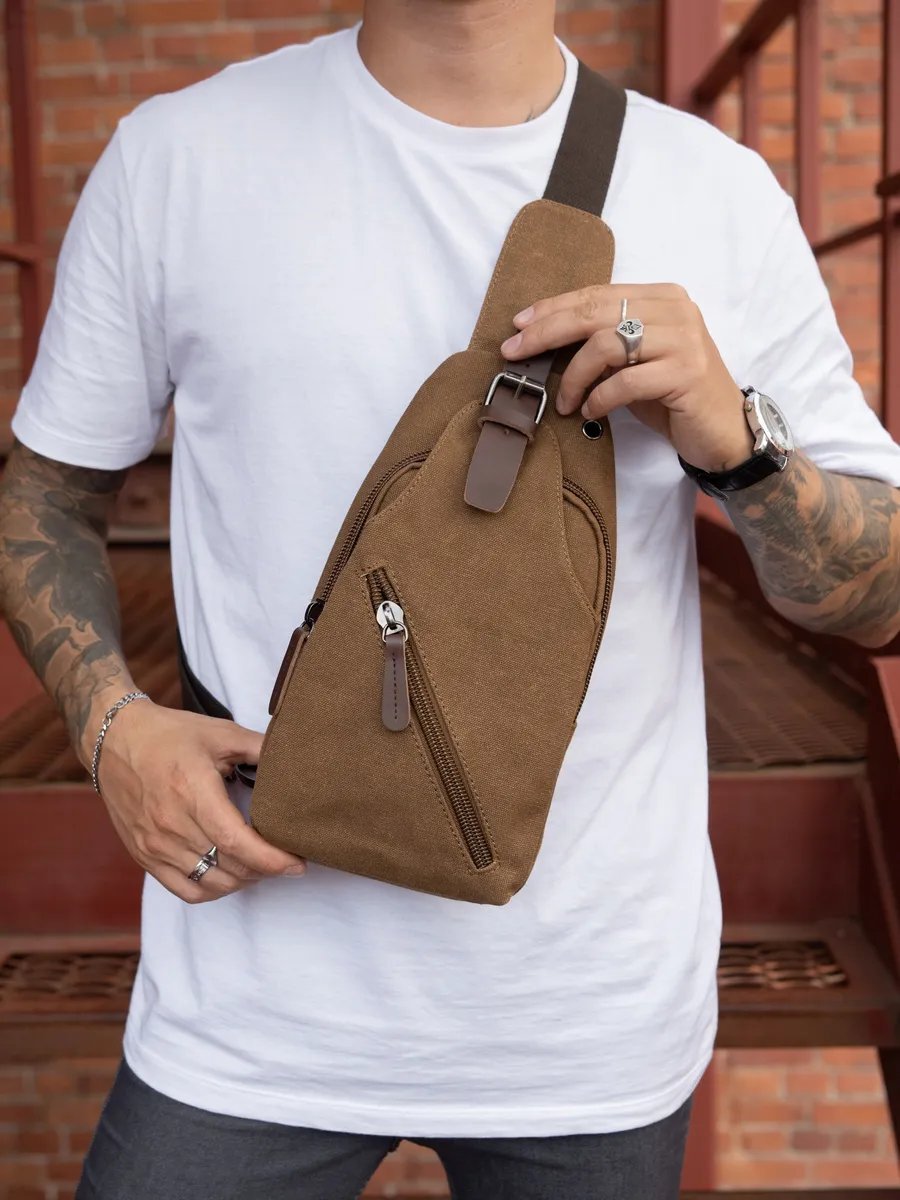 Сумка кросс-боди TOUREN MASKOTTCHEN хлопок коричневый купить,NaN