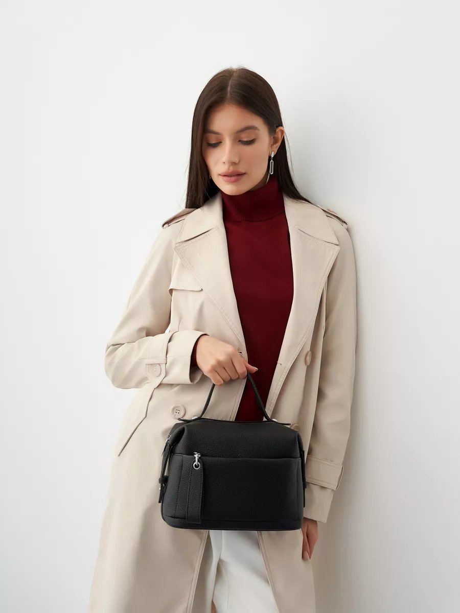 Сумка кросс-боди ICONIC BAGS экокожа черный купить,NaN