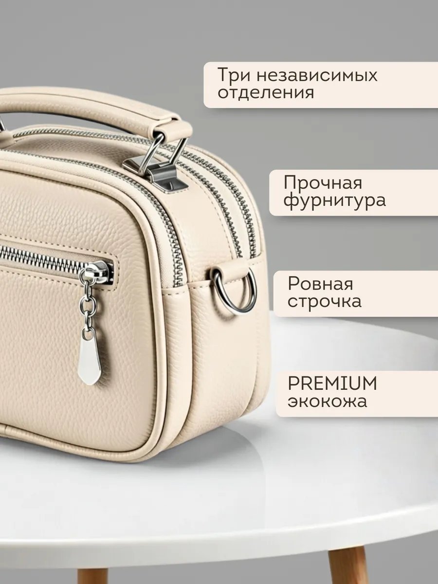 Сумка кросс-боди JoyCity экокожа бежевый купить,NaN