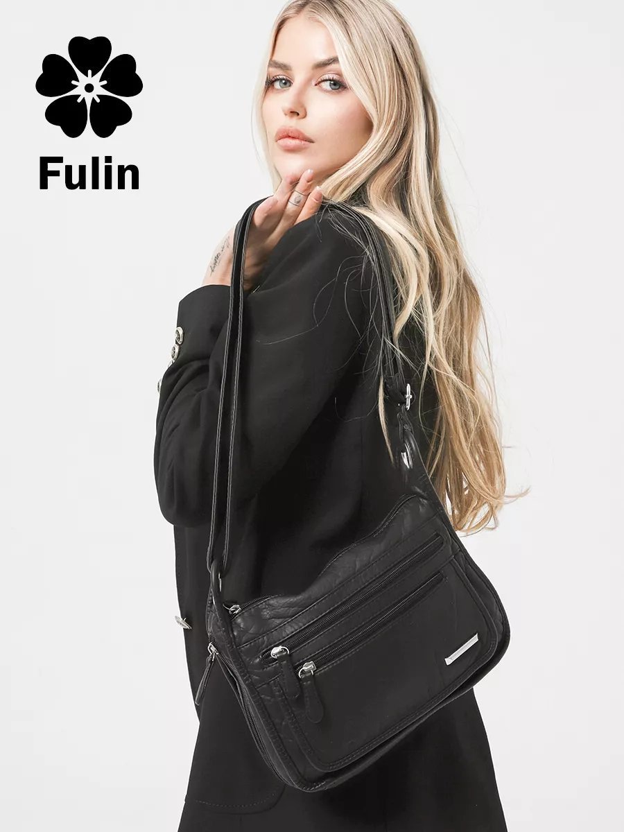 Сумка кросс-боди FULIN экокожа черный купить,NaN