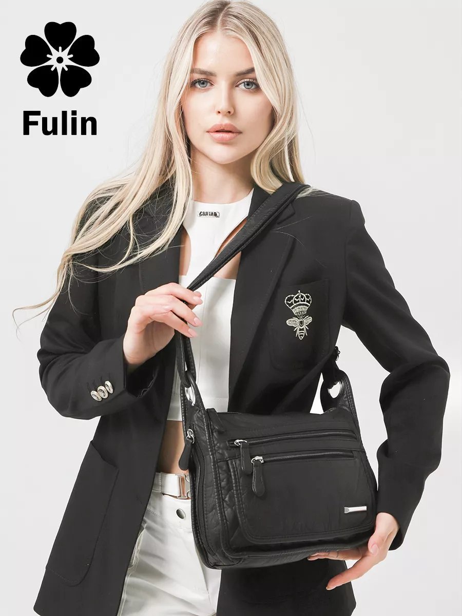 Сумка кросс-боди FULIN экокожа черный купить,NaN