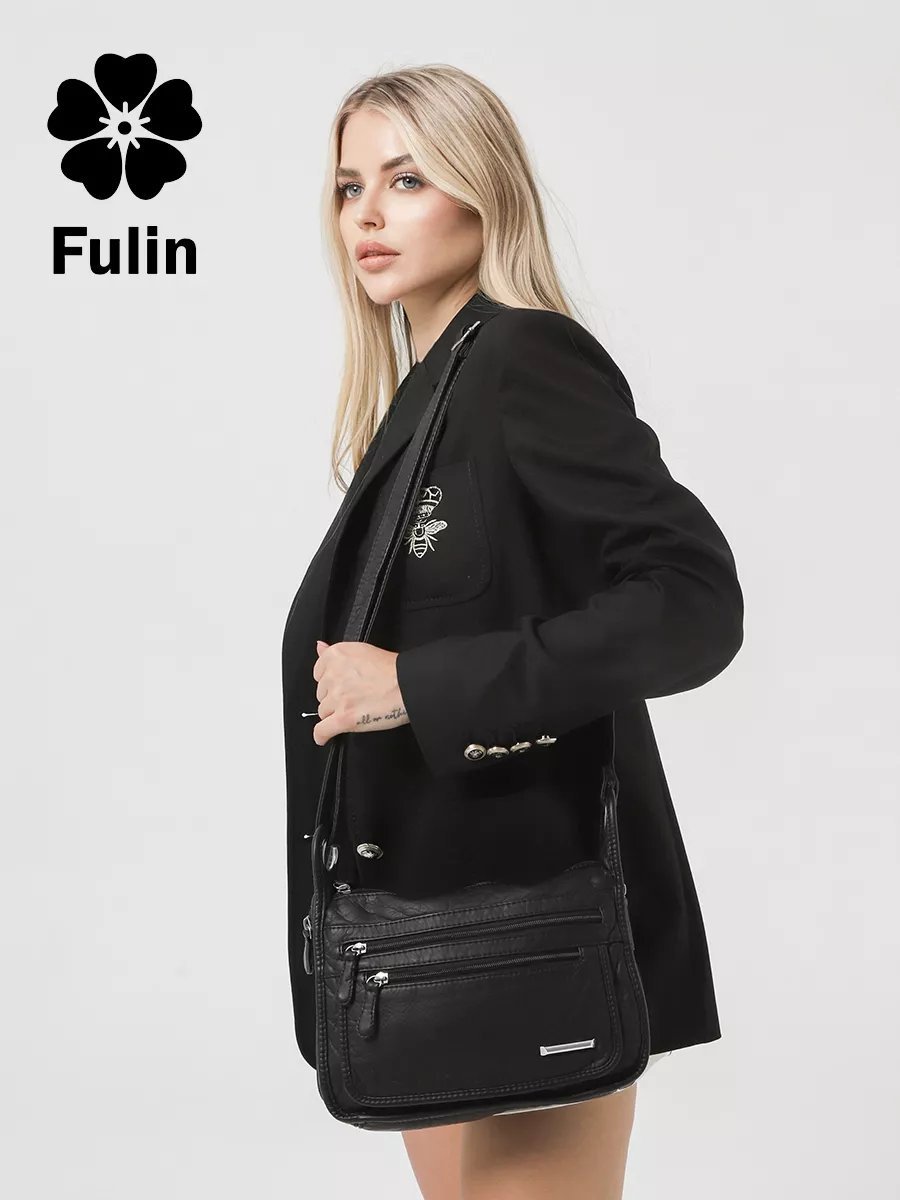 Сумка кросс-боди FULIN экокожа черный купить,NaN