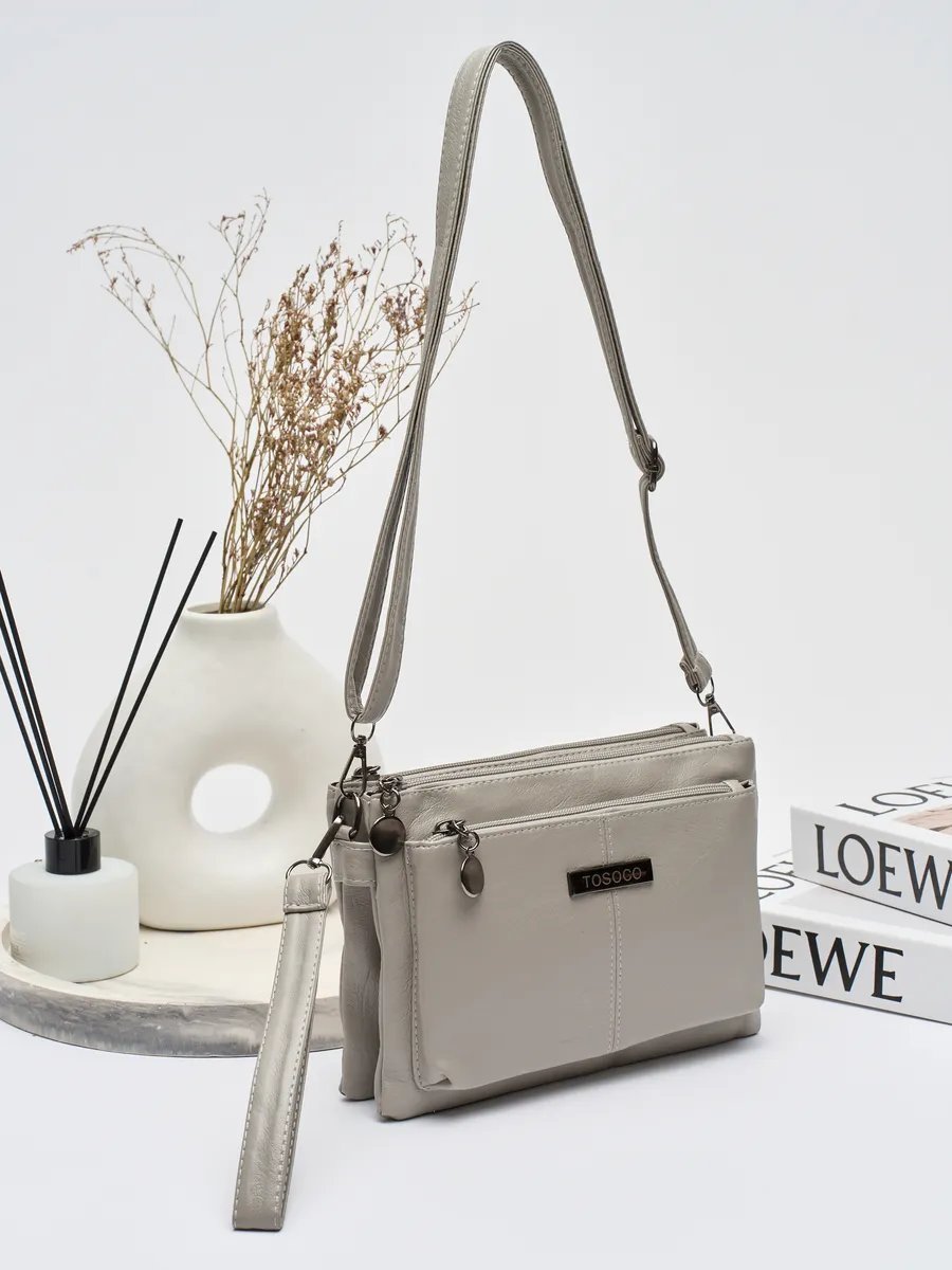 Сумка кросс-боди Lady bags экокожа серый