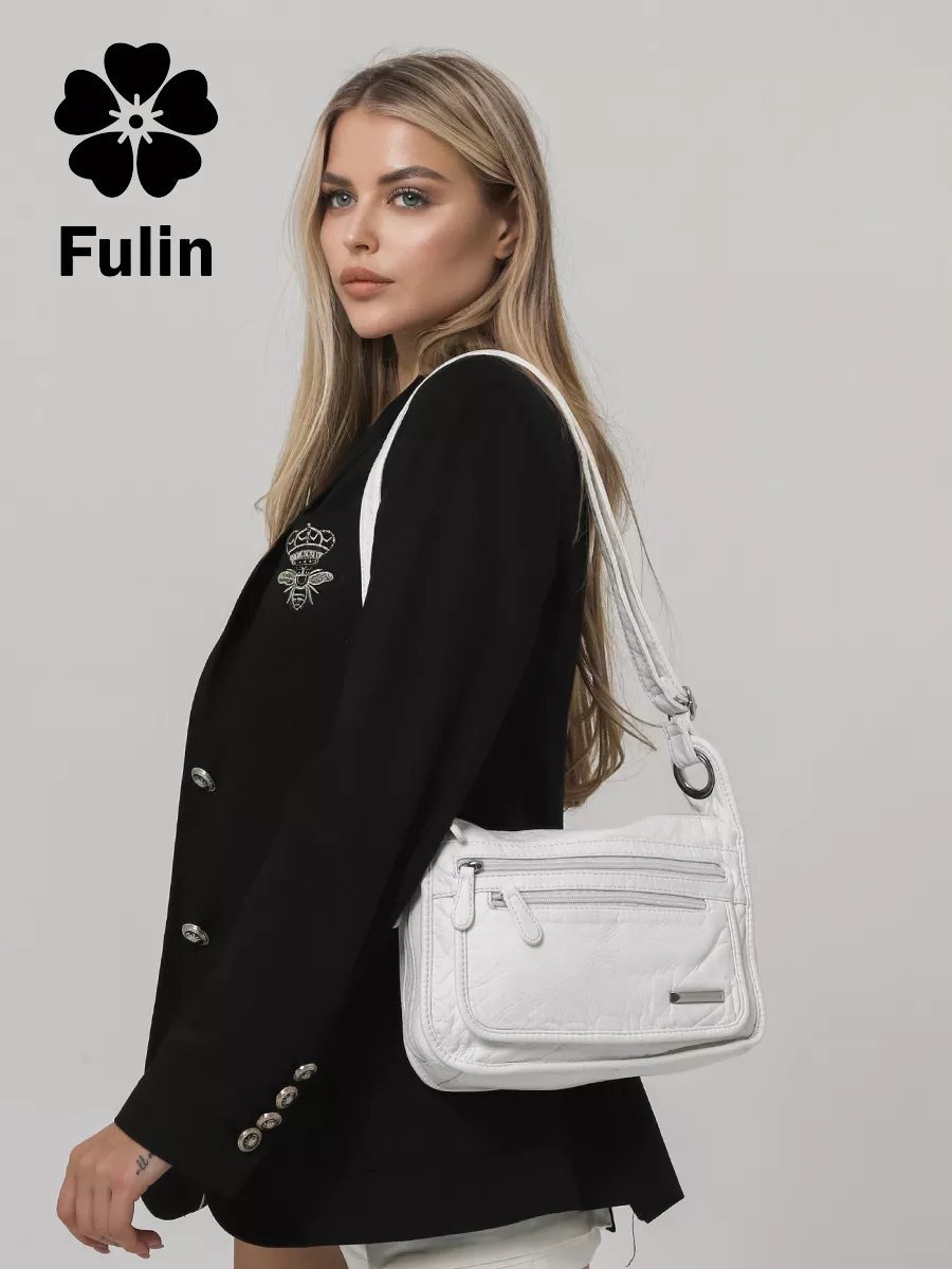 Сумка кросс-боди FULIN экокожа белый