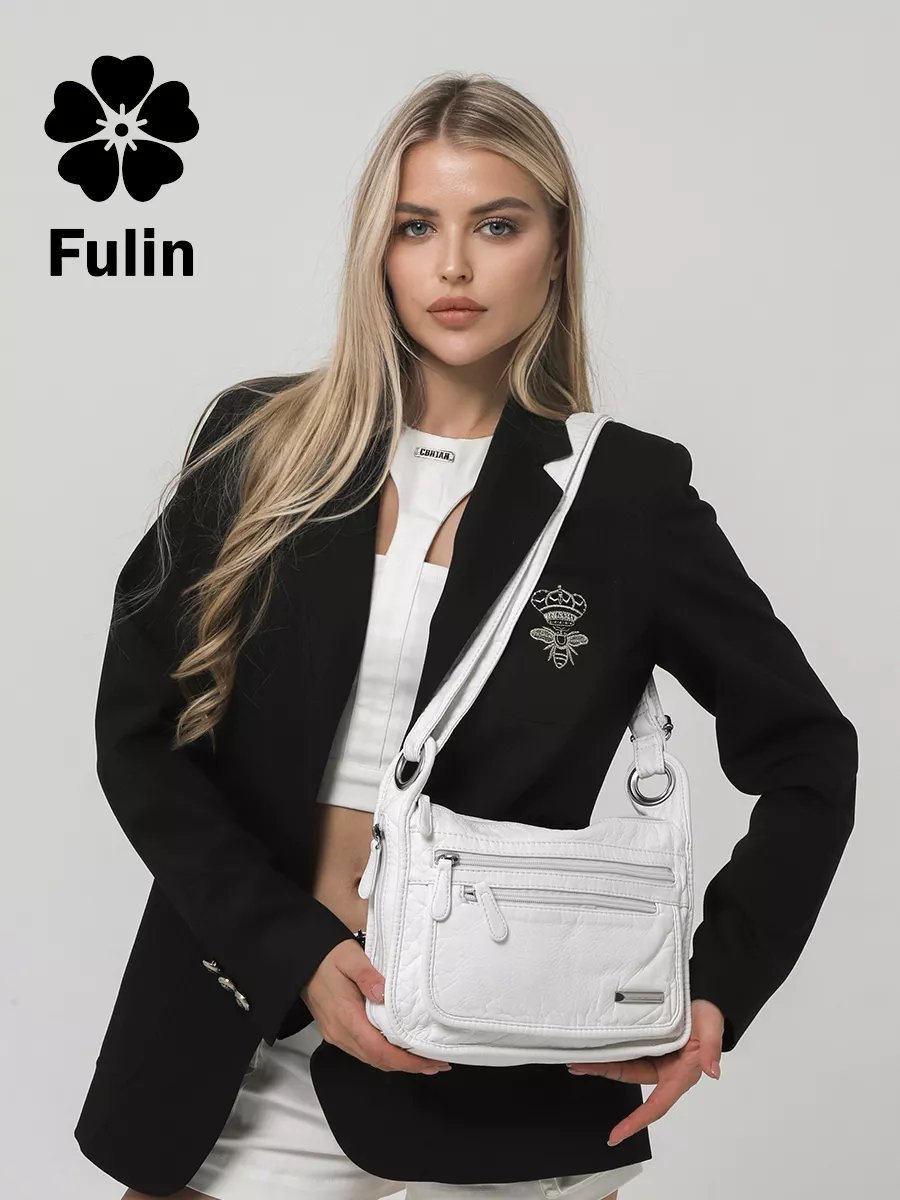 Сумка кросс-боди FULIN экокожа белый