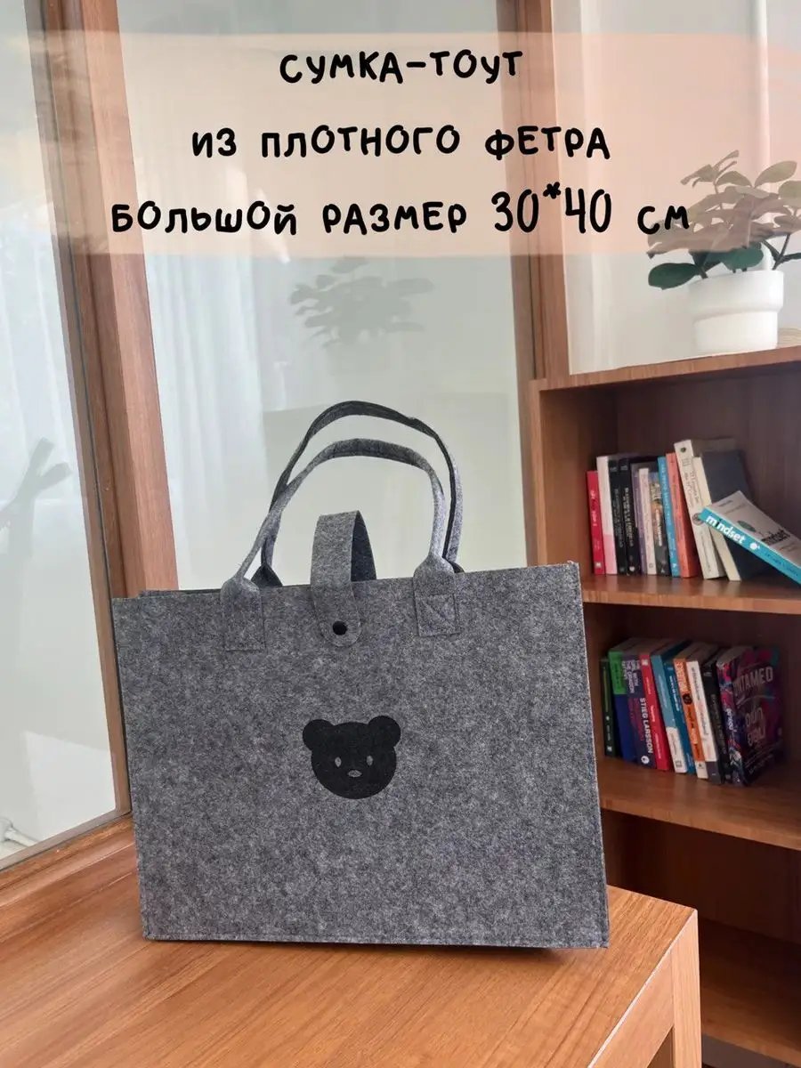 Мини-сумка PanettoneMall фетр серый купить,NaN