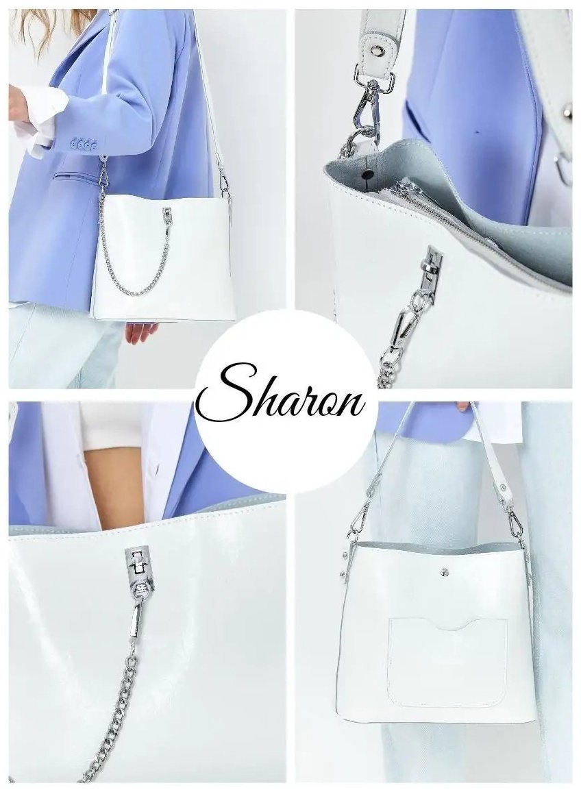 Сумка кросс-боди Lady's Guns натуральная кожа белый купить,NaN