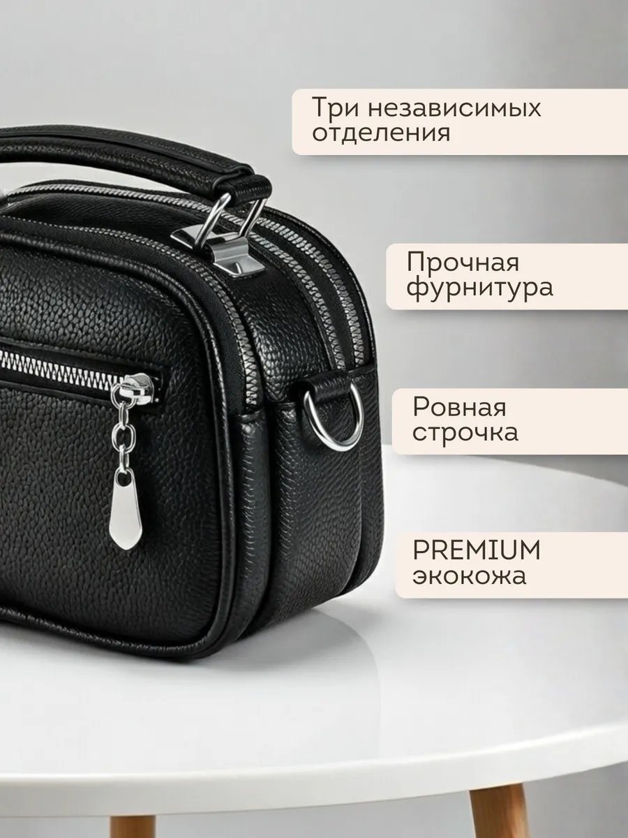 Сумка кросс-боди JoyCity экокожа черный купить,NaN