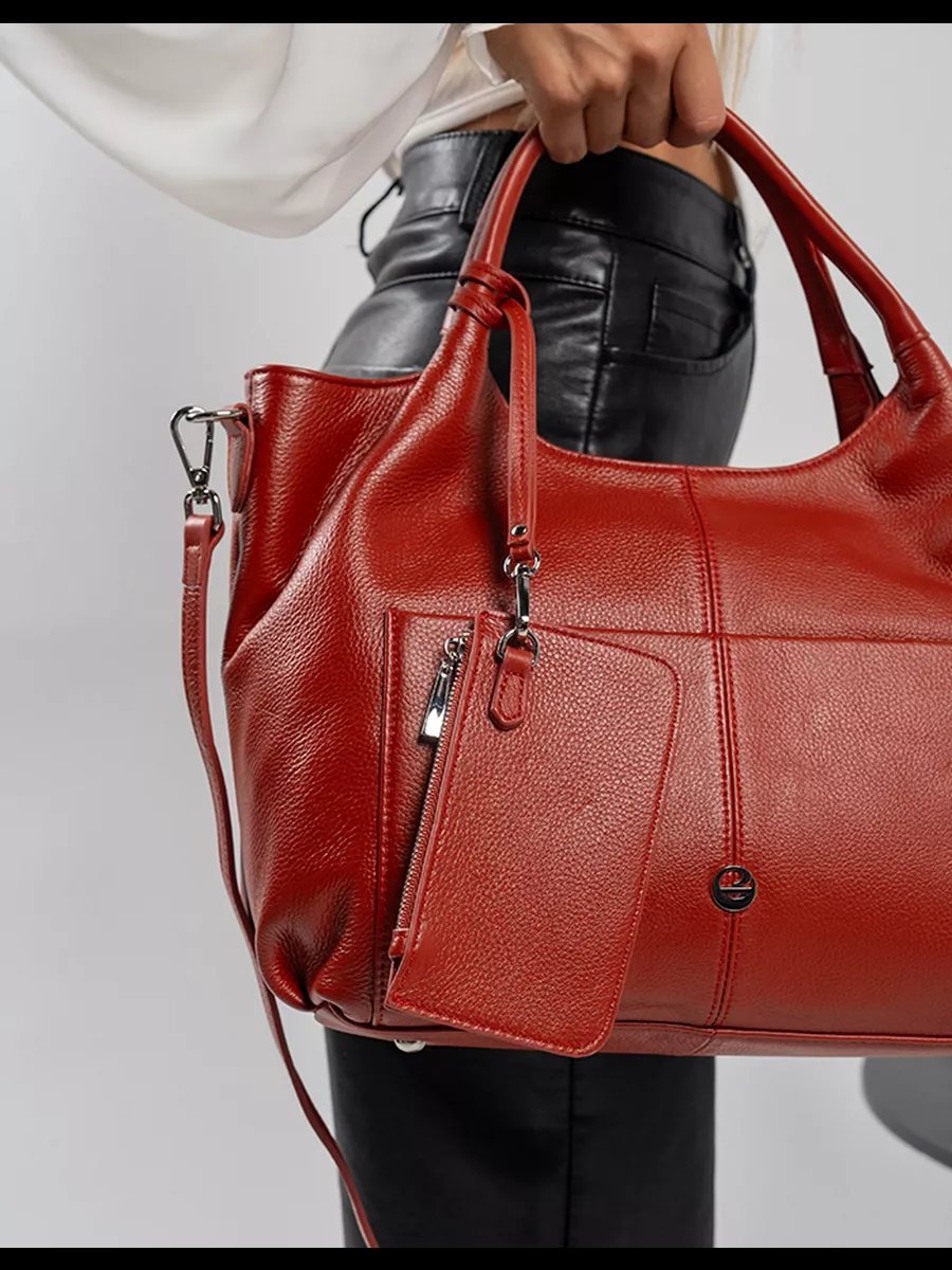 Сумка шоппер A&U BAGS натуральная кожа оранжевый