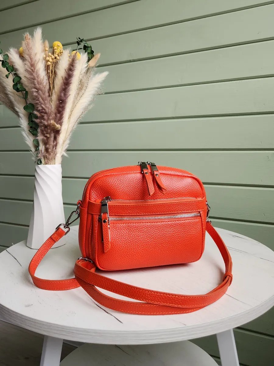 Сумка кросс-боди FEELBAGS натуральная кожа оранжевый купить,NaN