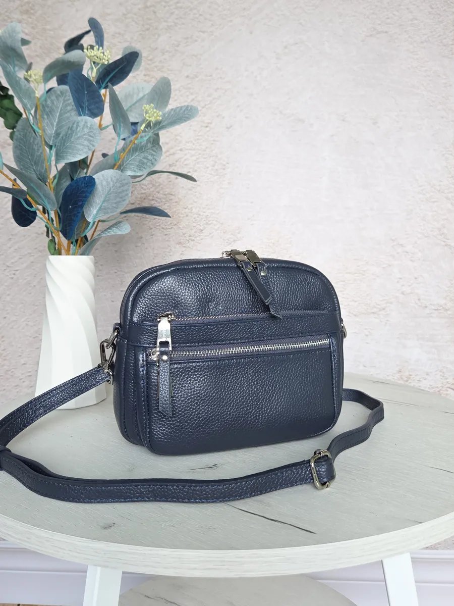Сумка кросс-боди FEELBAGS натуральная кожа синий купить,NaN
