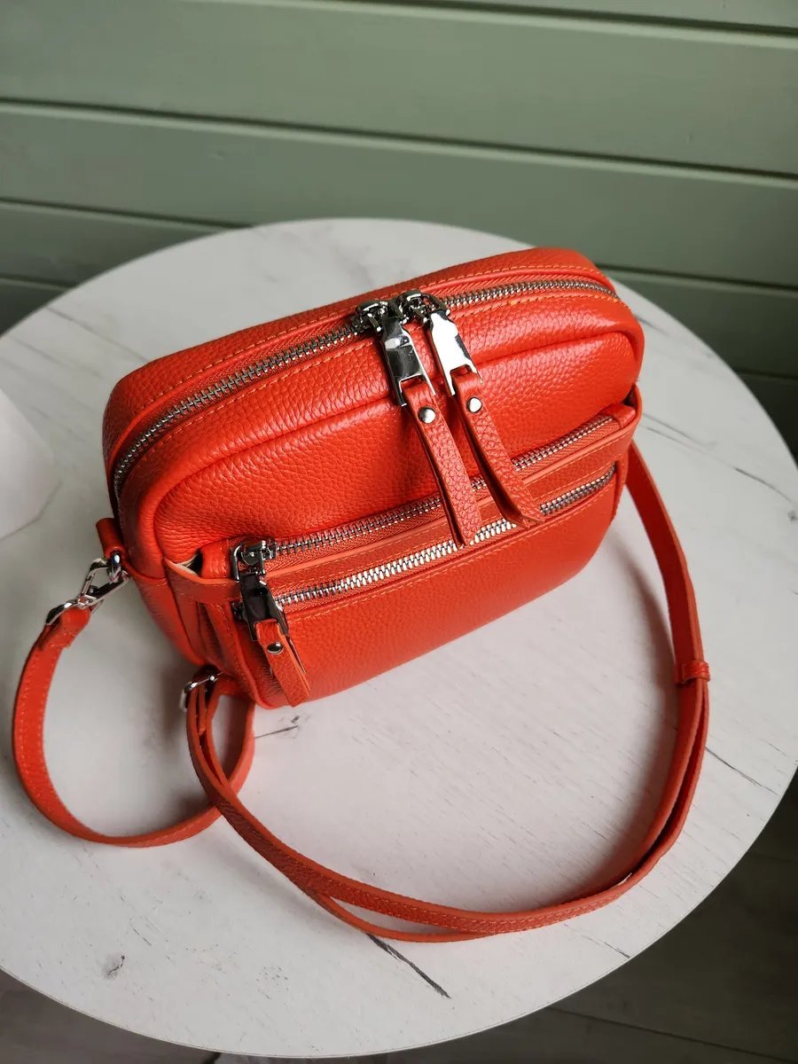 Сумка кросс-боди FEELBAGS натуральная кожа оранжевый купить,NaN