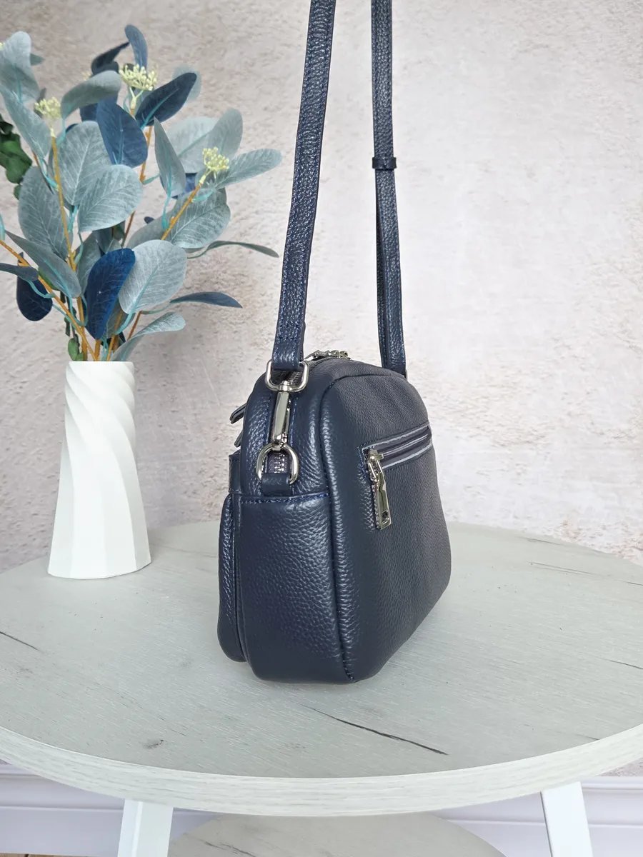 Сумка кросс-боди FEELBAGS натуральная кожа синий купить,NaN