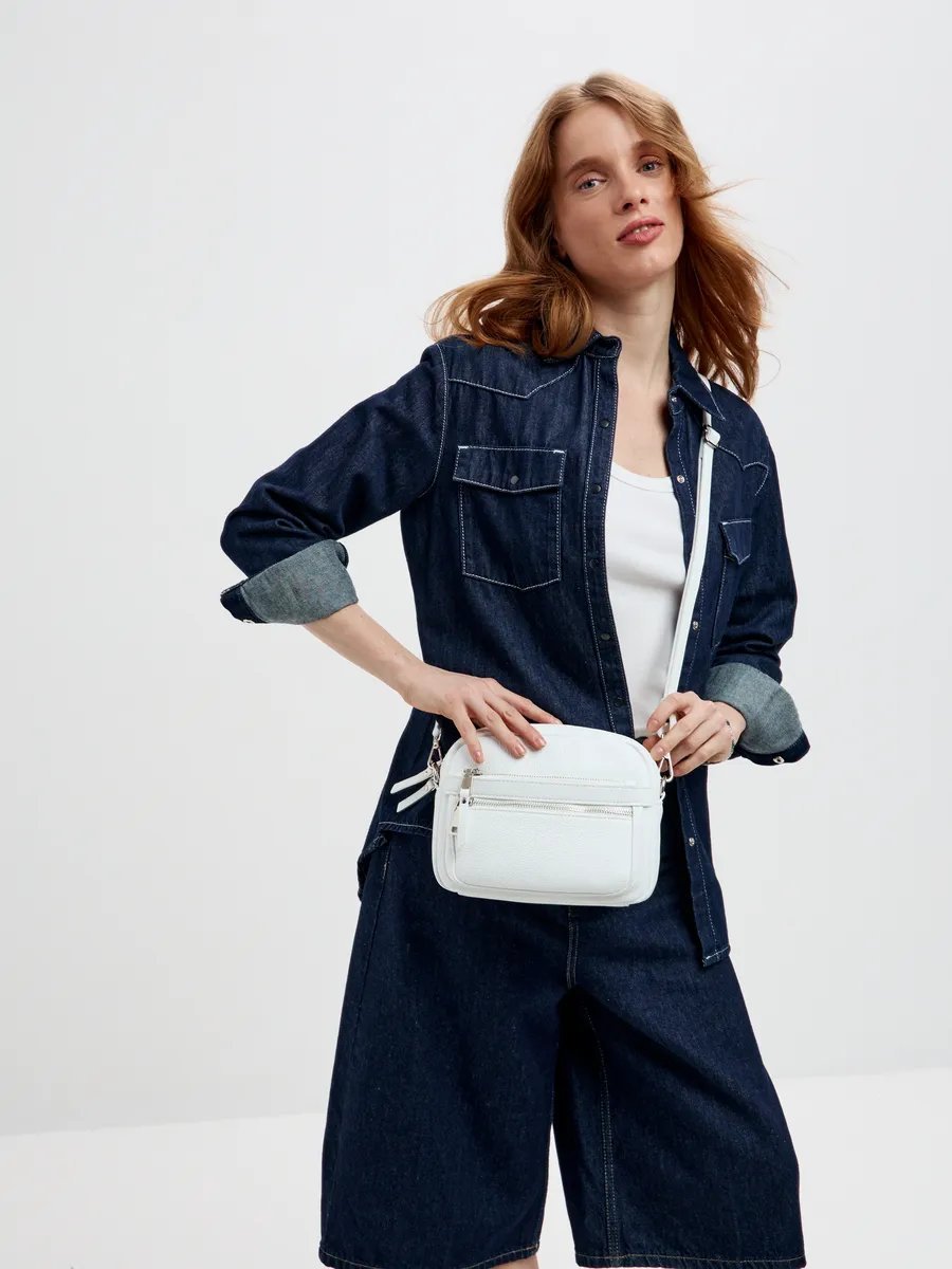 Сумка кросс-боди FEELBAGS натуральная кожа белый купить,NaN