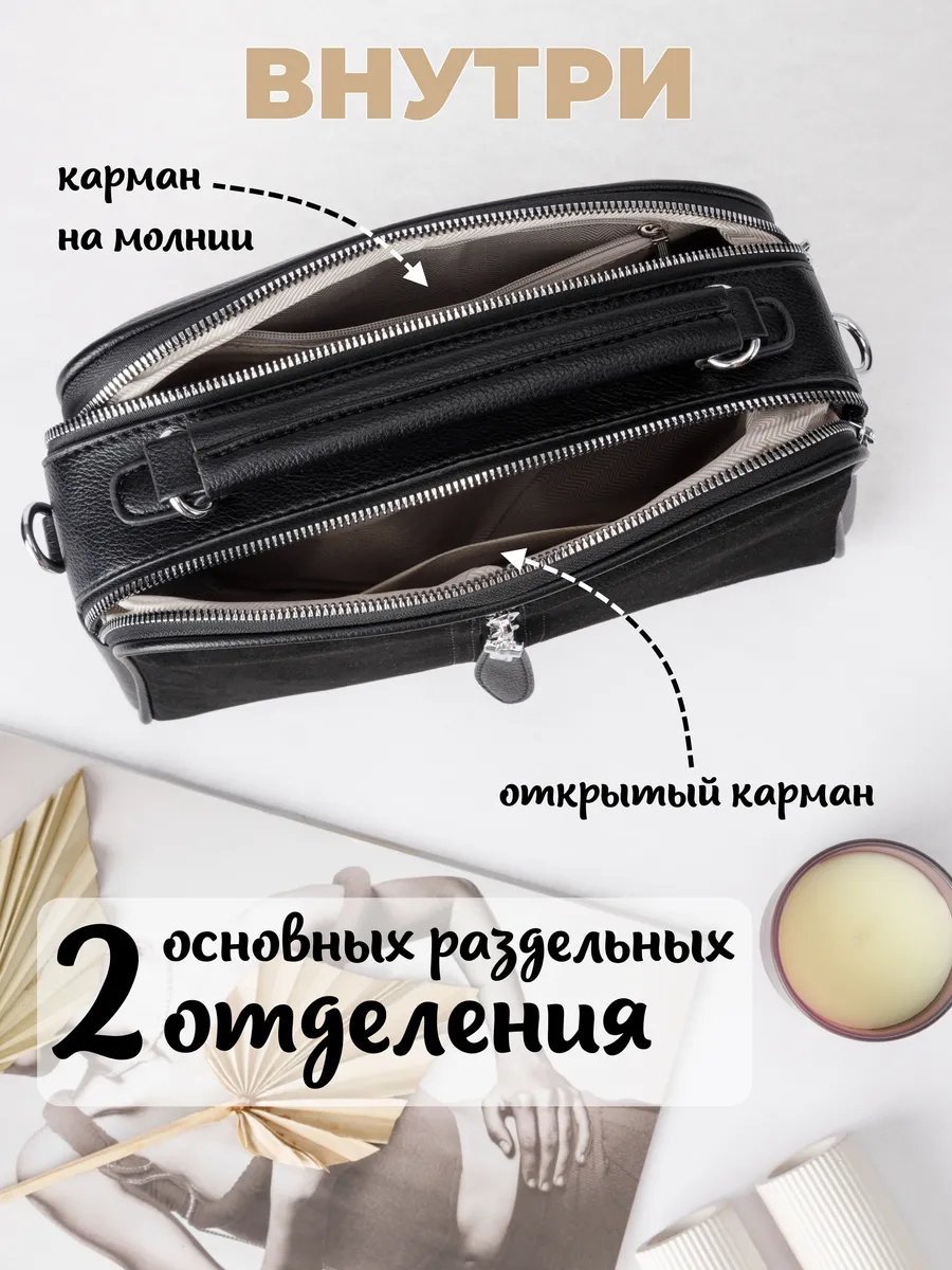 Сумка кросс-боди 1AWALK экокожа черный