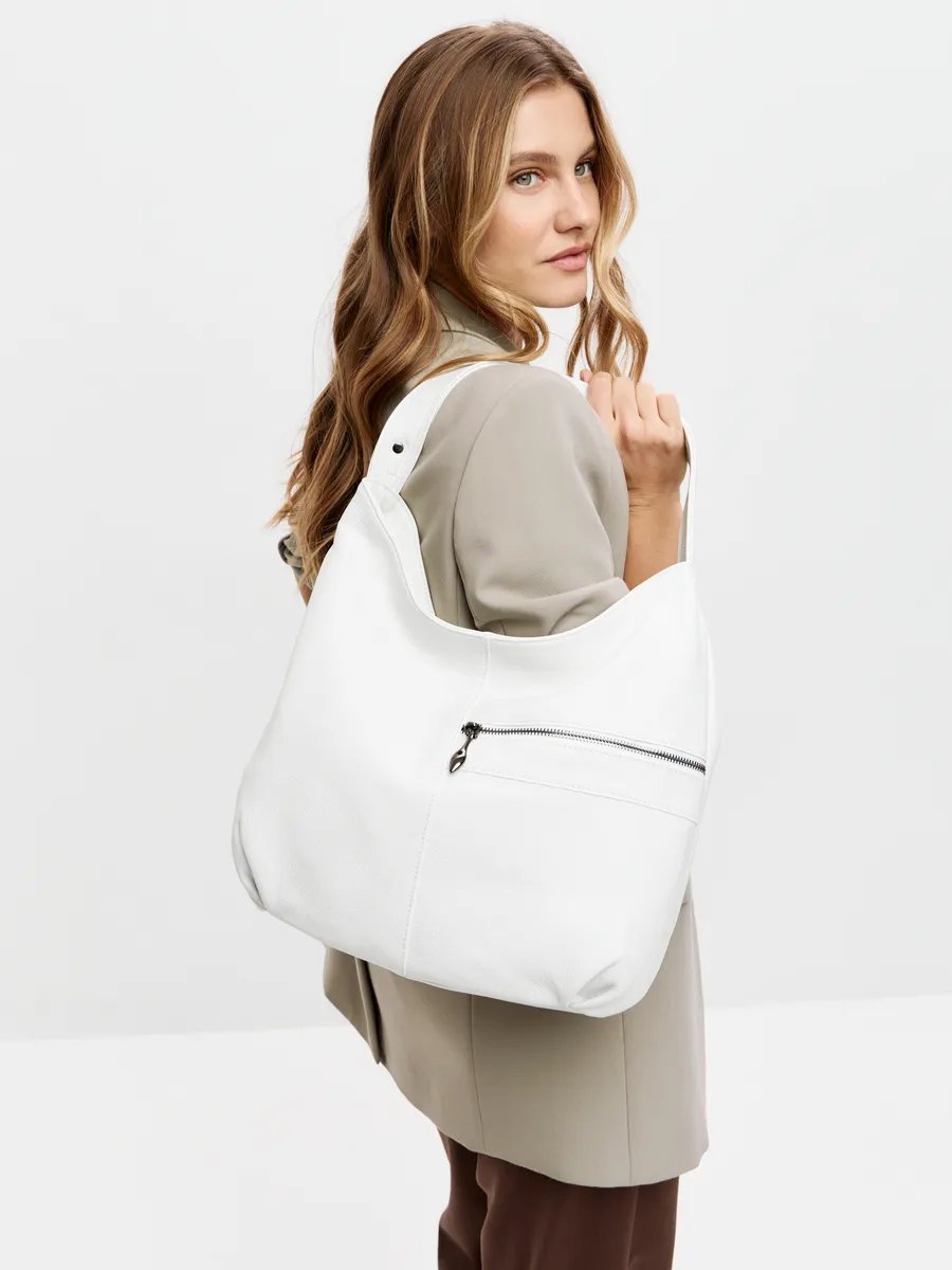 Мини-сумка FEELBAGS натуральная кожа белый