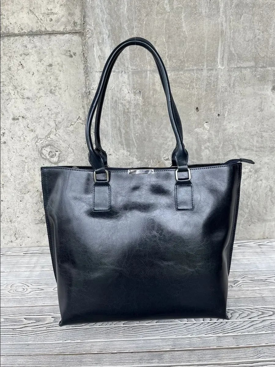 Сумка шоппер MollBAG натуральная кожа синий купить,NaN