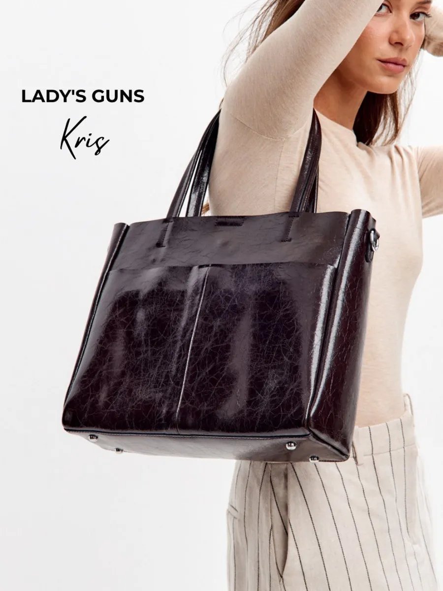 Сумка шоппер Lady's Guns полиуретан коричневый купить,NaN