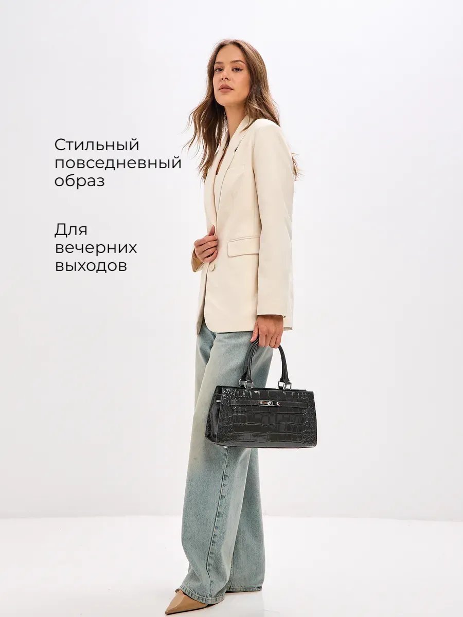 Сумка тоут Lady's Guns натуральная кожа серый купить,NaN