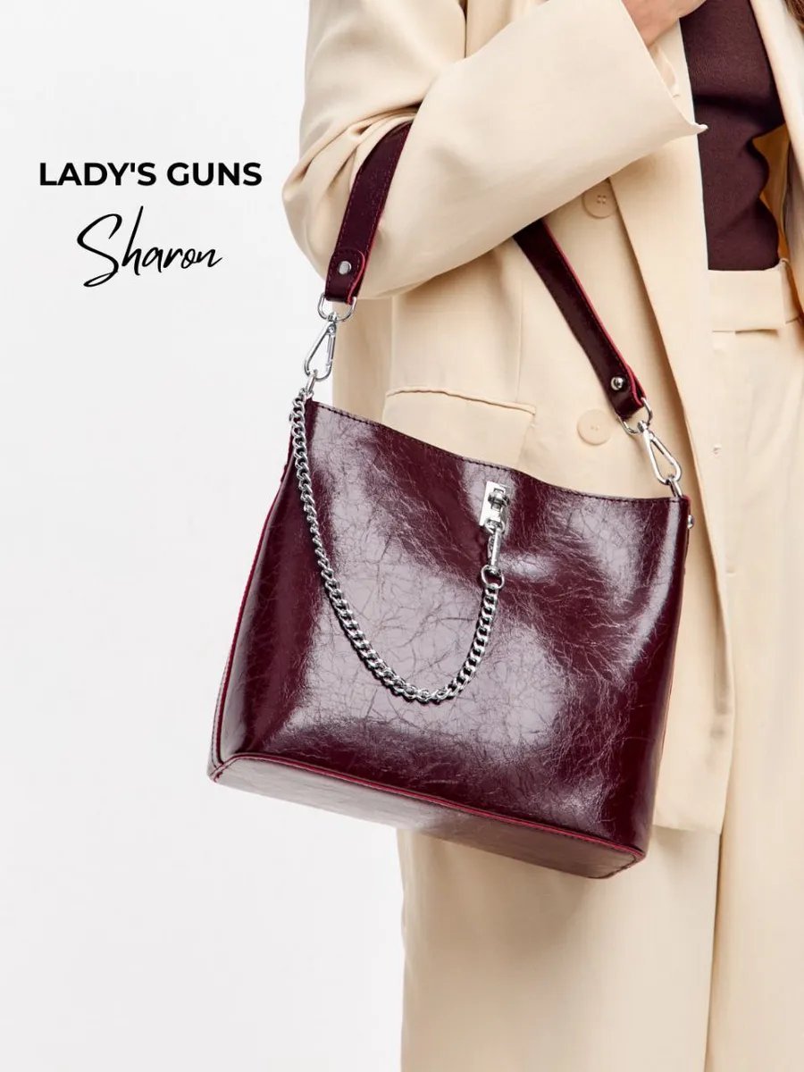 Сумка кросс-боди Lady's Guns натуральная кожа красный купить,NaN