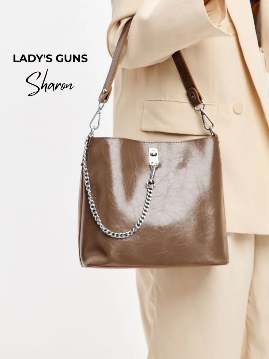Сумка кросс-боди Lady's Guns натуральная кожа бежевый купить,NaN