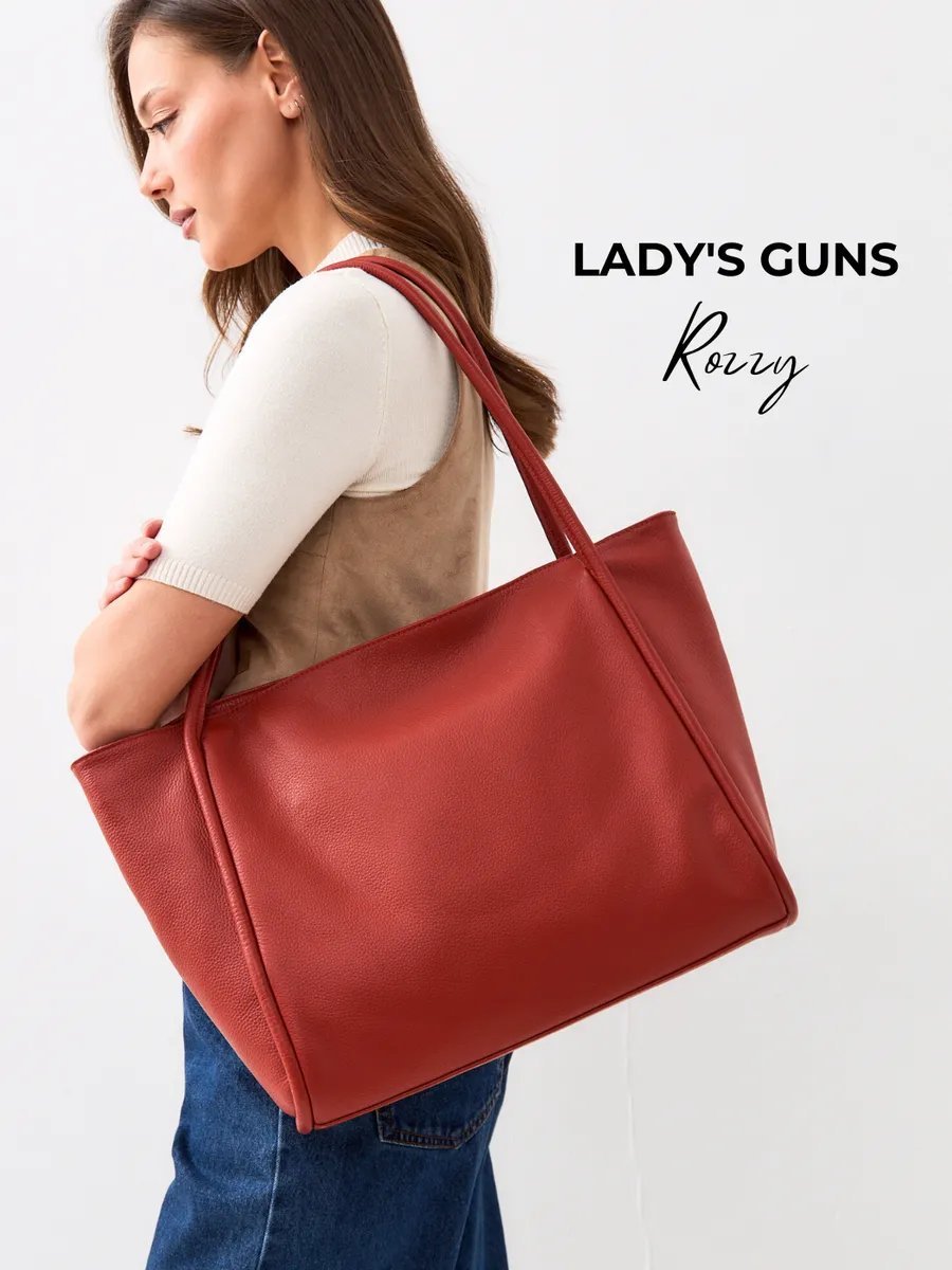 Сумка шоппер Lady's Guns натуральная кожа коричневый купить,NaN