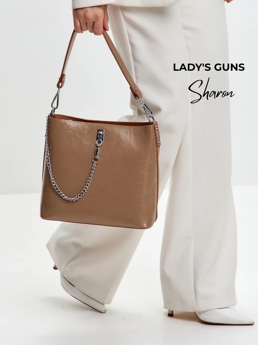 Сумка кросс-боди Lady's Guns натуральная кожа бежевый купить,NaN