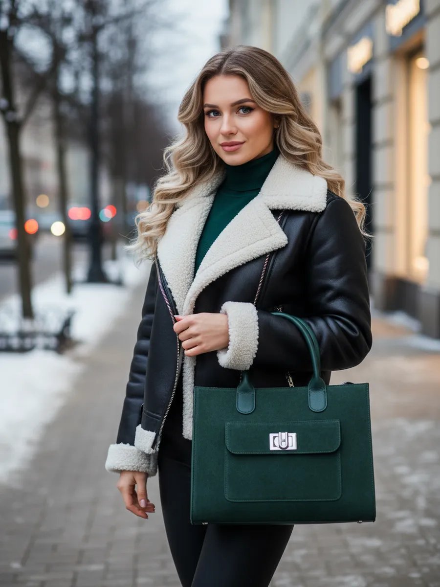 Сумка тоут Alleta Brunio натуральная кожа зеленый купить,NaN