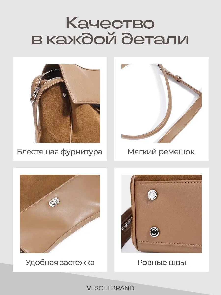 Мини-сумка VESCHI натуральная кожа желтый купить,NaN