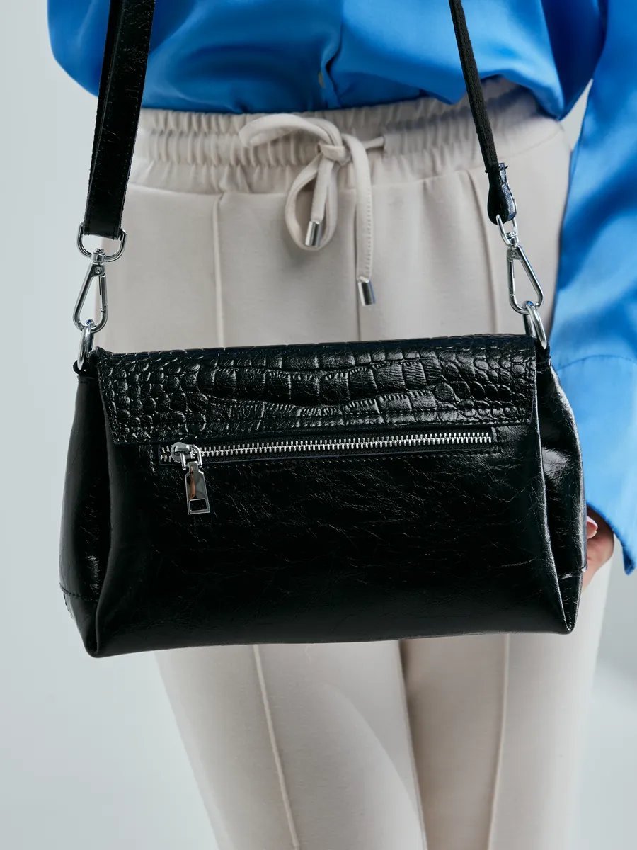 Сумка кросс-боди TJ bags натуральная кожа черный купить,NaN