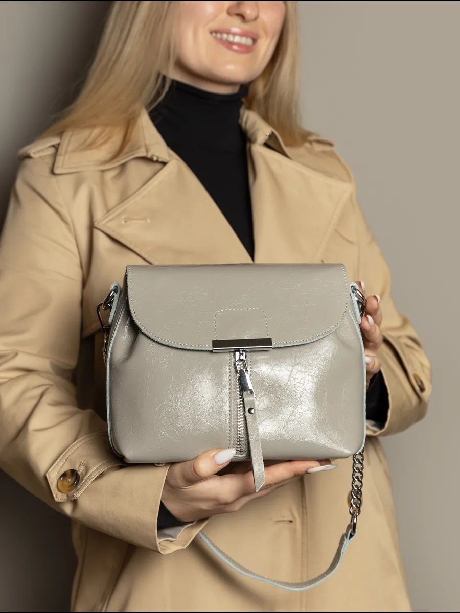 Сумка кросс-боди TJ bags натуральная кожа серый купить,NaN