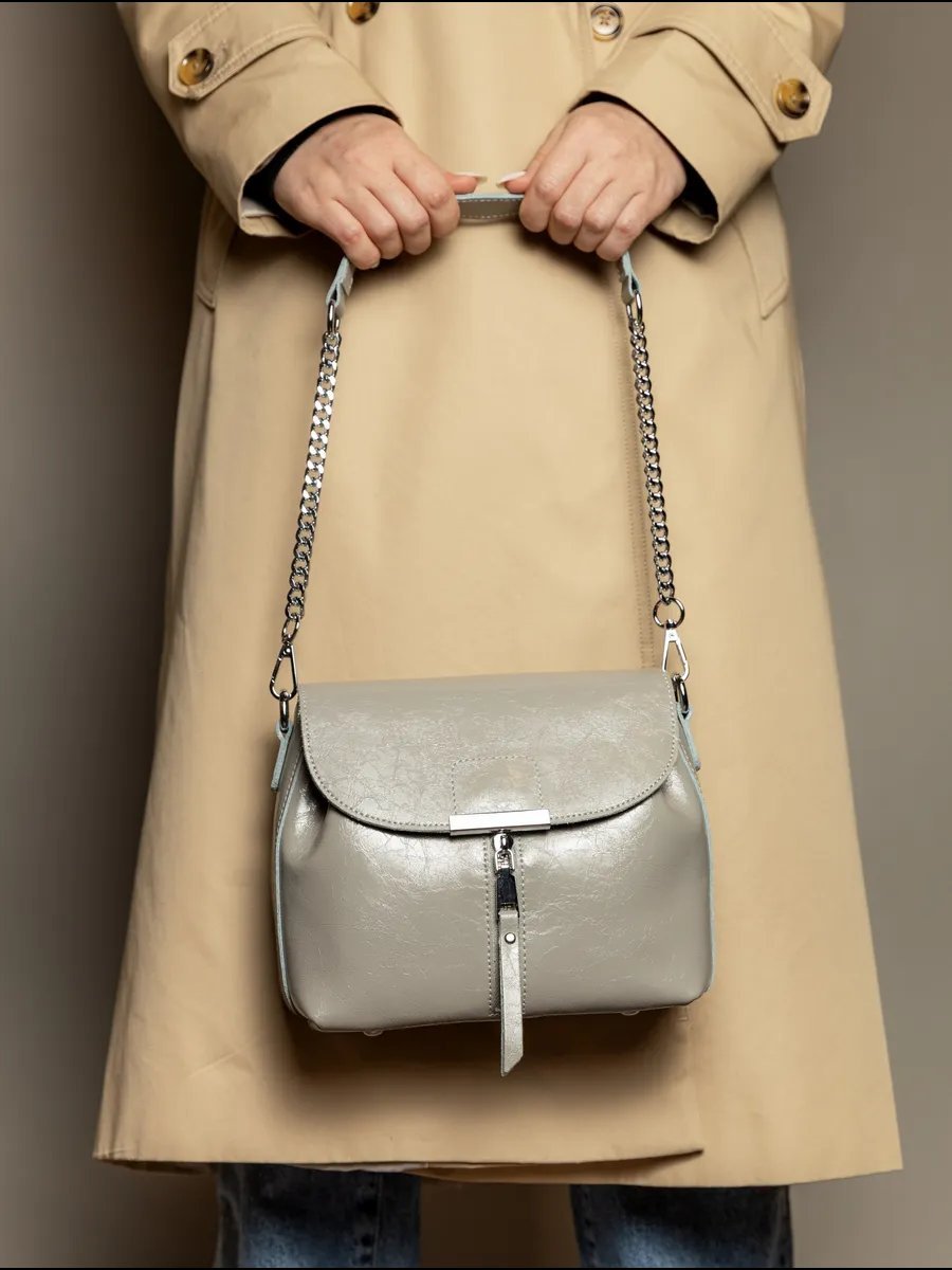 Сумка кросс-боди TJ bags натуральная кожа серый купить,NaN