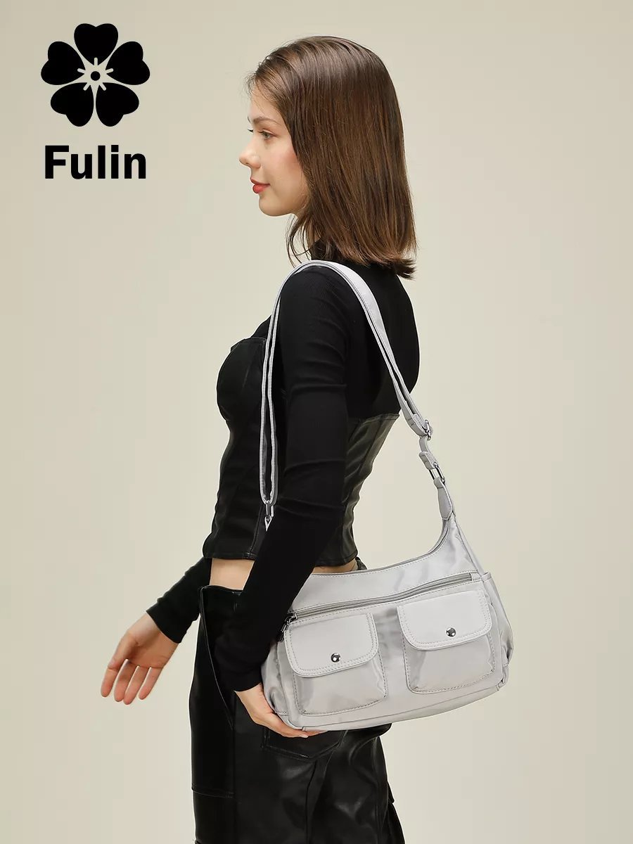 Сумка кросс-боди FULIN нейлон серый купить,NaN